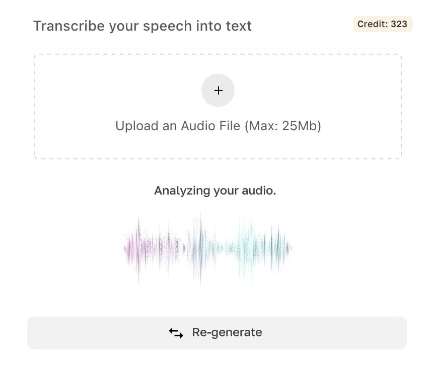 Uploaden, Analyseren, Genereren.